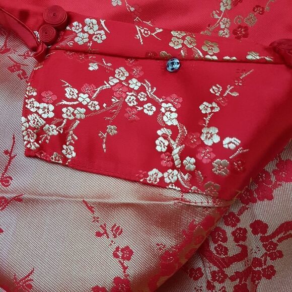 Traditional Chinese Red/Gold Women's Button-up Blouse  Small/Medium Authentic - Picture 8 of 16